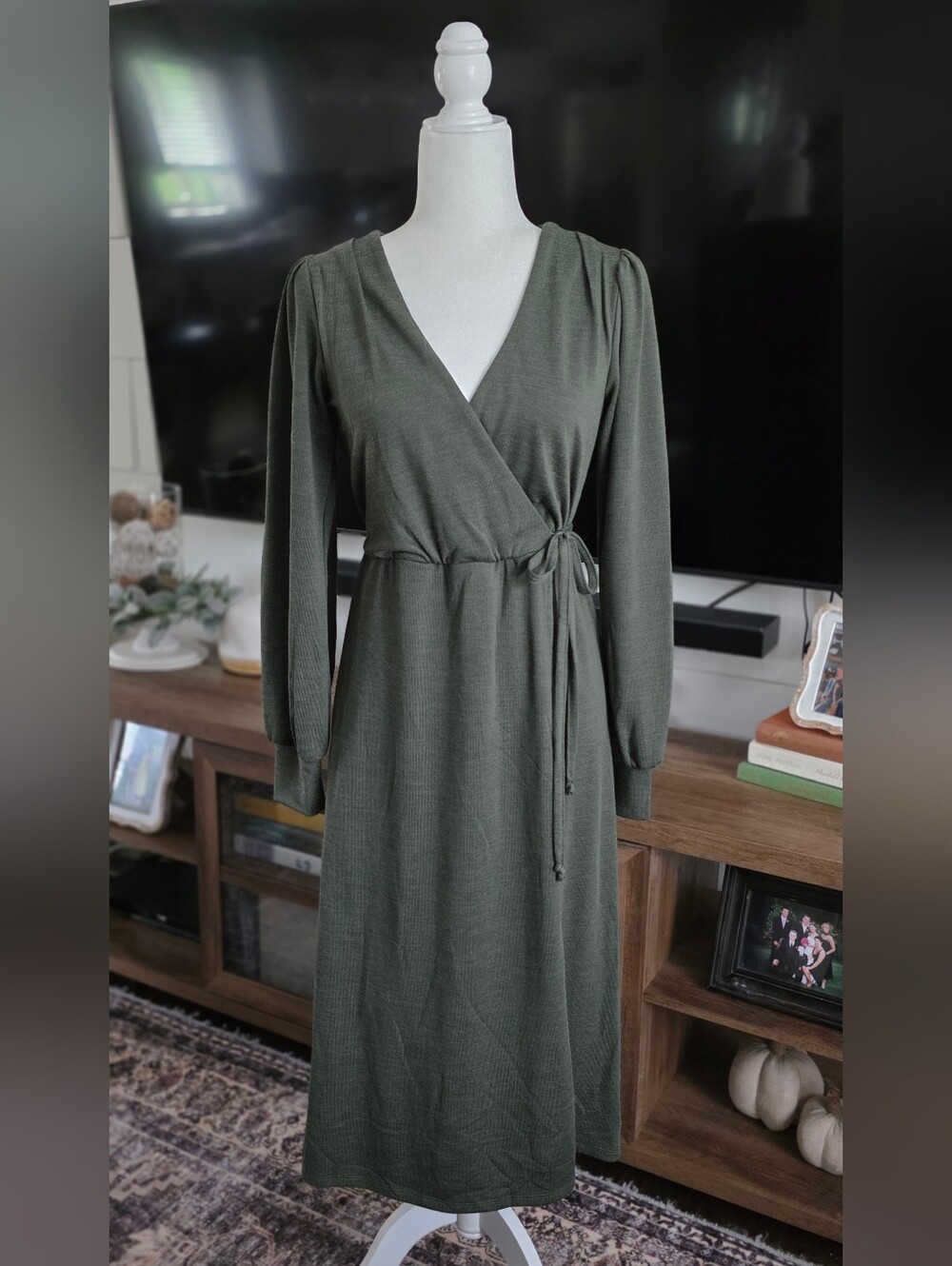Francesca's Trixxi Faux Wrap Midi Sweater Dress
